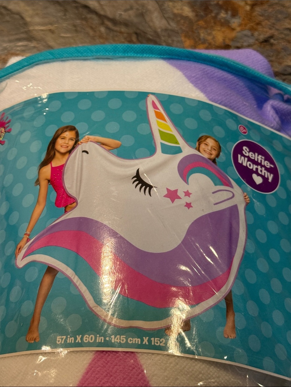 New - Purple Unicorn Beach Towel - Jumbo Selfie-Worthy Design - Picture 3 of 13